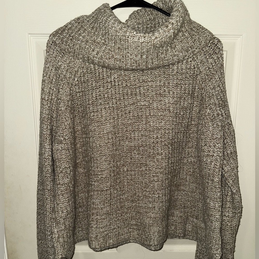 Mossimo Heathered Oatmeal Cowl Neck Sweater